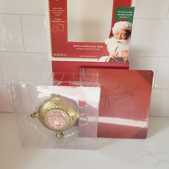 Christmas Ornament Santas Kindness Interactive QR Code Plus Journal Demdaco NEW - Picture 9 of 11